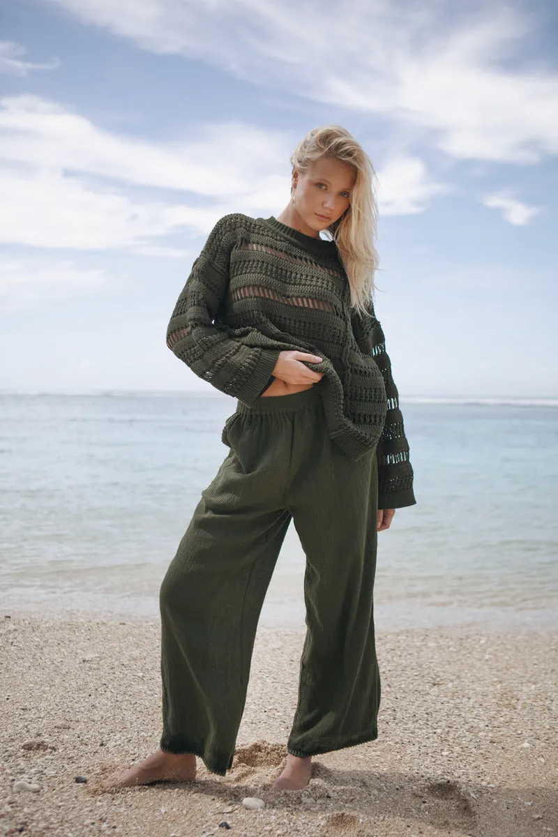 STILL I RISE KNIT JUMPER - OLIVE