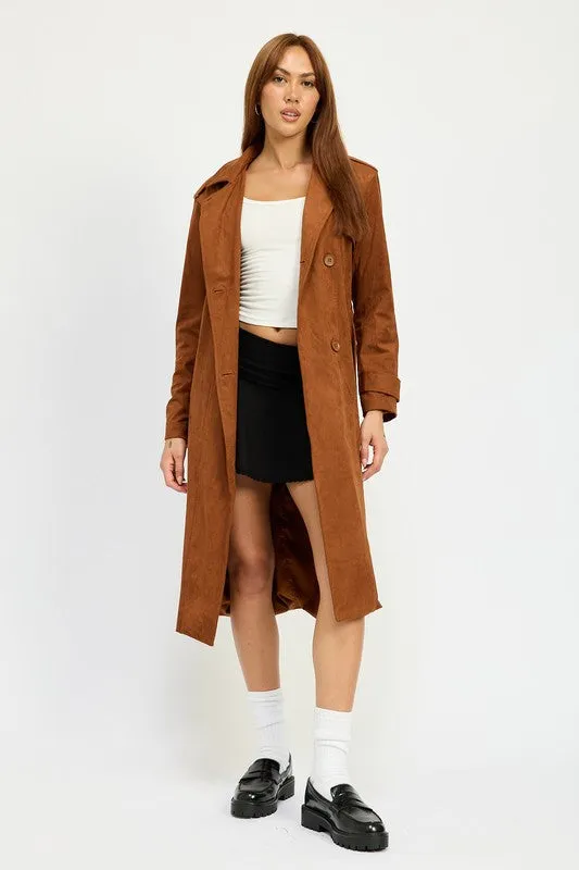 Suede Trench Coat - Emory Park