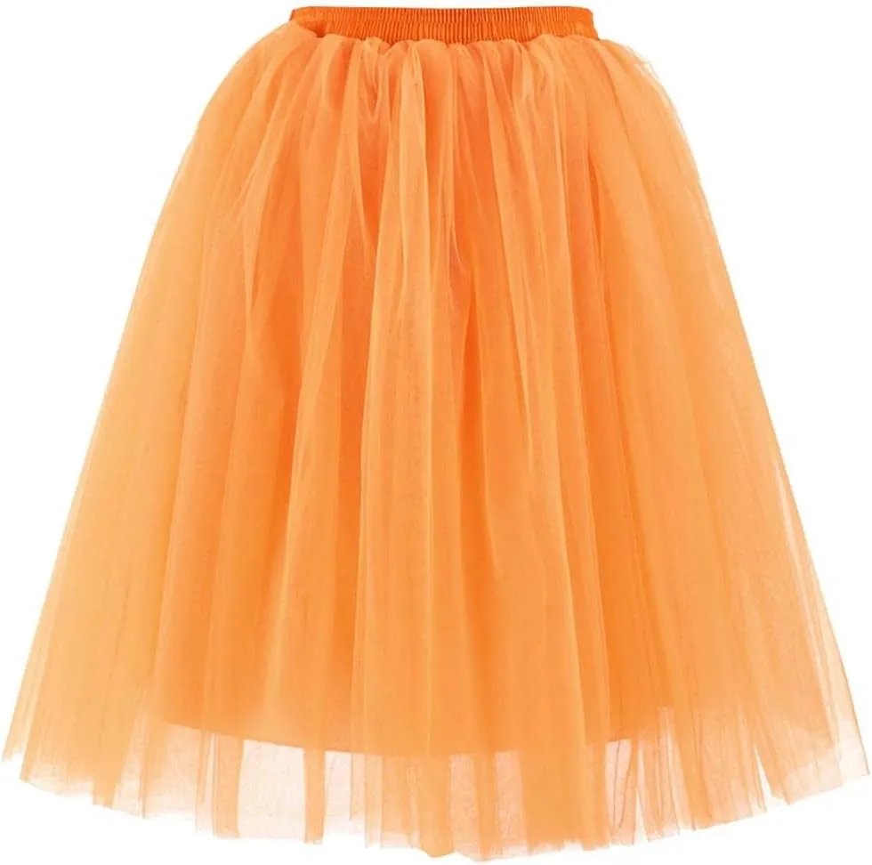 Summer Casual Tutu Skirt for Women Mesh Tulle Layered Pleated Plain Short Midi Ballet Bubble Skirt Loose Party Pettiskirts