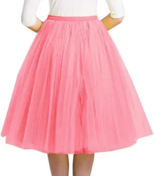 Summer Casual Tutu Skirt for Women Mesh Tulle Layered Pleated Plain Short Midi Ballet Bubble Skirt Loose Party Pettiskirts