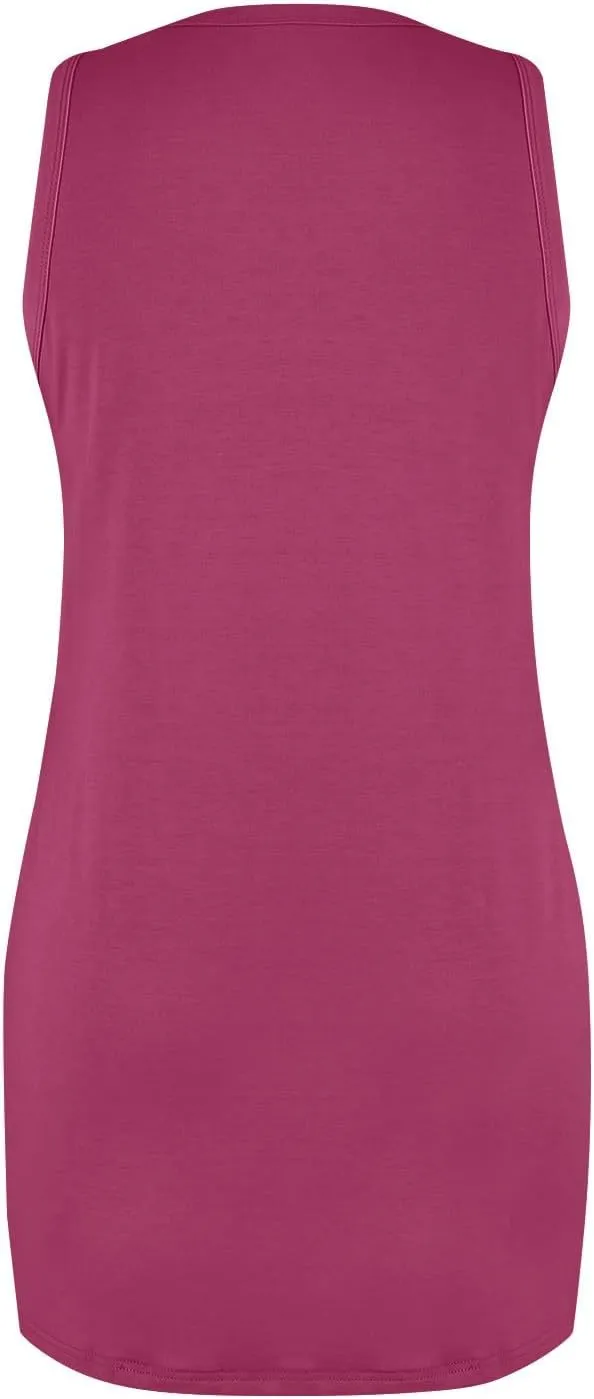 Summer Dresses for Women 2024 Trendy Scoop Neck Tank Dress Sleeveless Dressy Casual Sundress with Pocket