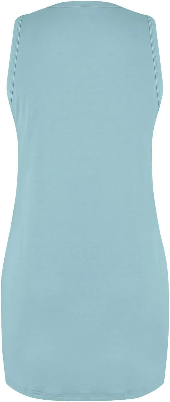 Summer Dresses for Women 2024 Trendy Scoop Neck Tank Dress Sleeveless Dressy Casual Sundress with Pocket