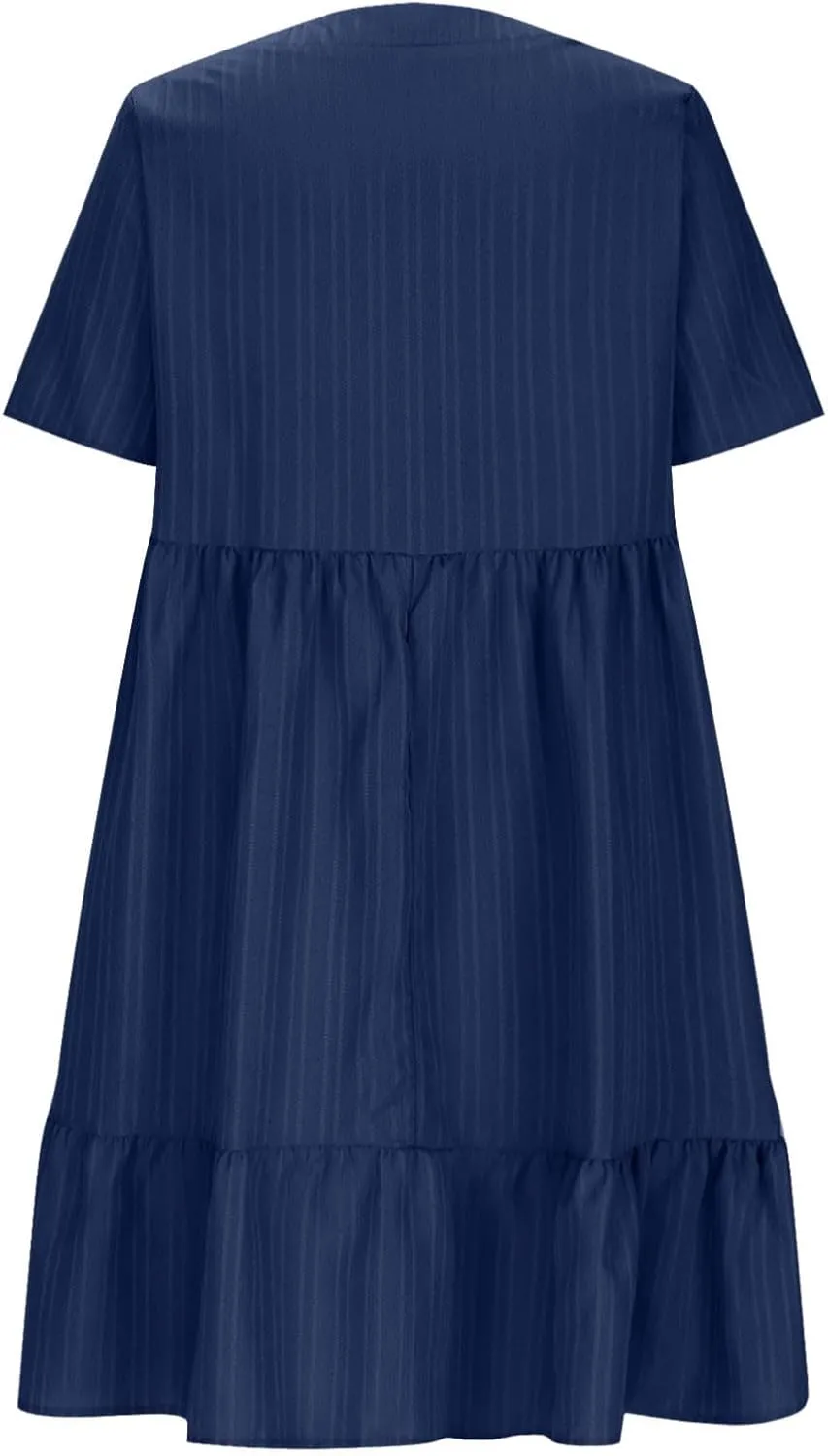 Summer Dresses for Women 2025 Casual V-Neck Short Sleeve Womens Dresses Fashion Swing Flowy Tiered Ruffle Beach Dress