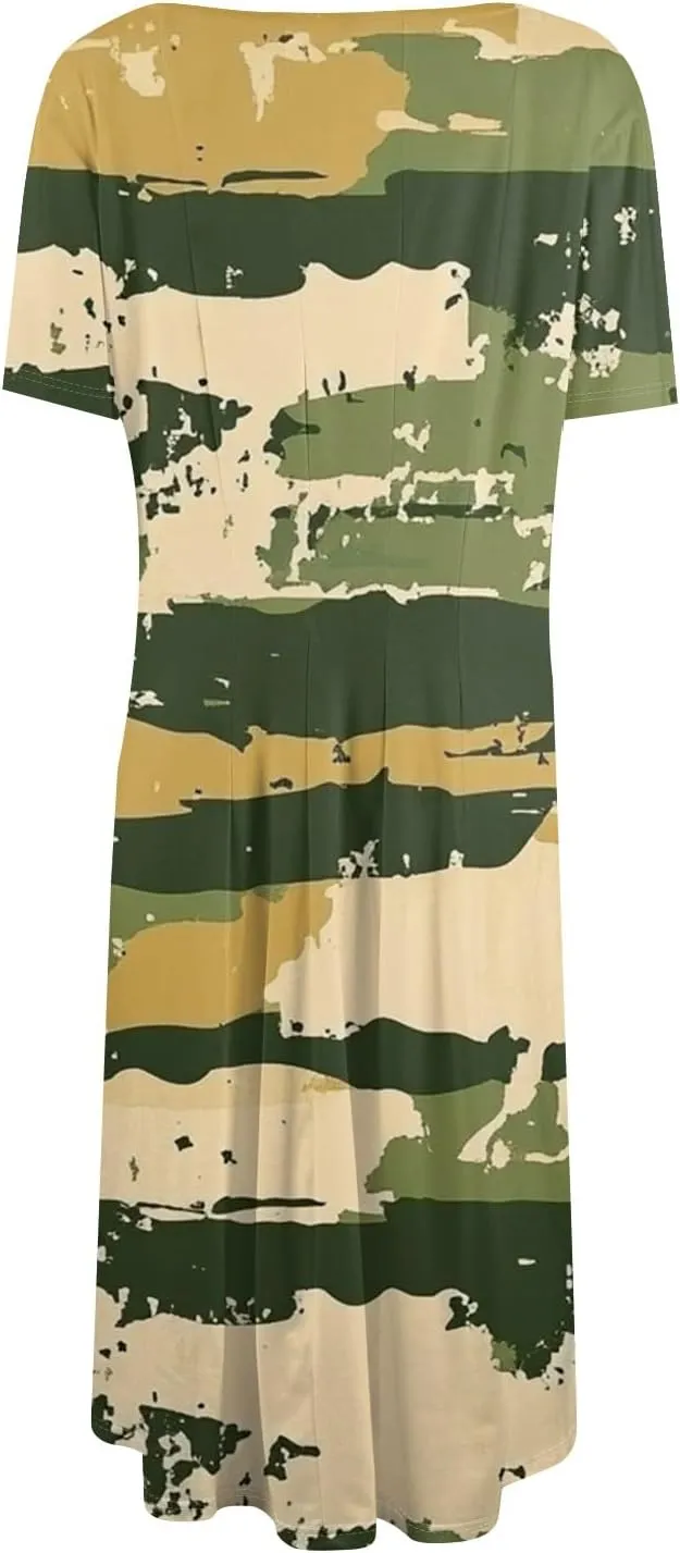 Summer Dresses Women Midi Dresses for Women Summer Short Sleeve Dresses Women Casual Spring Loose Fit Cute