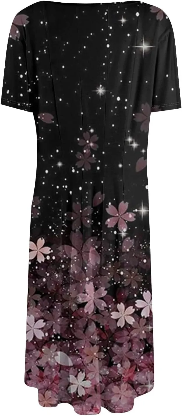 Summer Dresses Women Midi Dresses for Women Summer Short Sleeve Dresses Women Casual Spring Loose Fit Cute