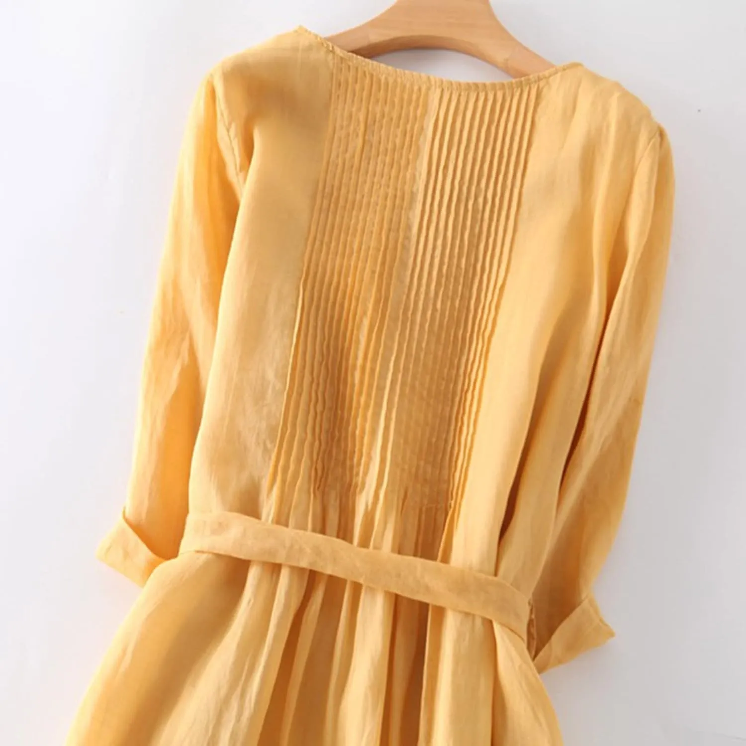 Sundresses for Women 2025 Crew Neck 3/4 Sleeve Summer Midi Dresses Tropical Holiday Beach Vacation Smocked Dress