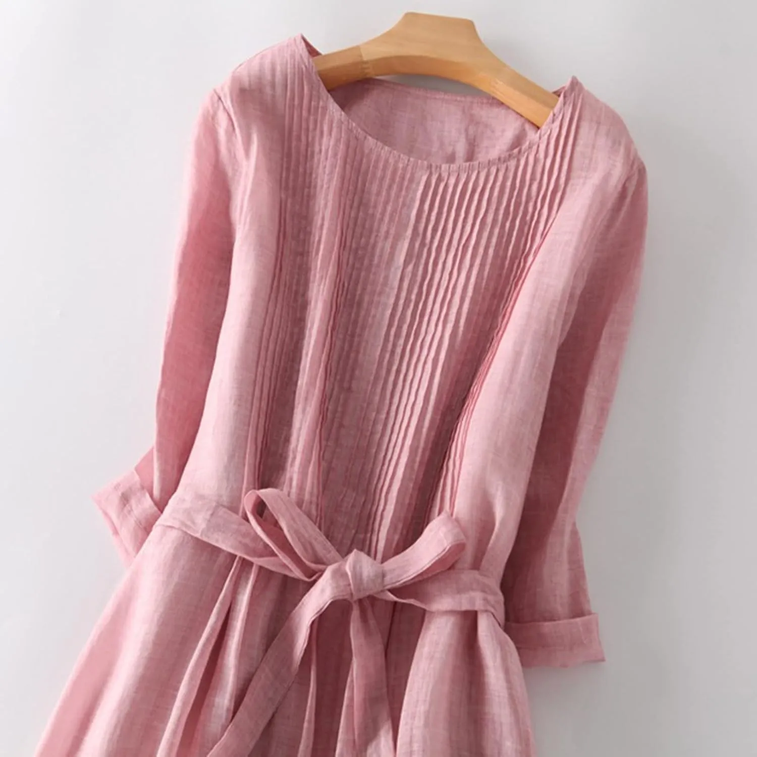 Sundresses for Women 2025 Crew Neck 3/4 Sleeve Summer Midi Dresses Tropical Holiday Beach Vacation Smocked Dress
