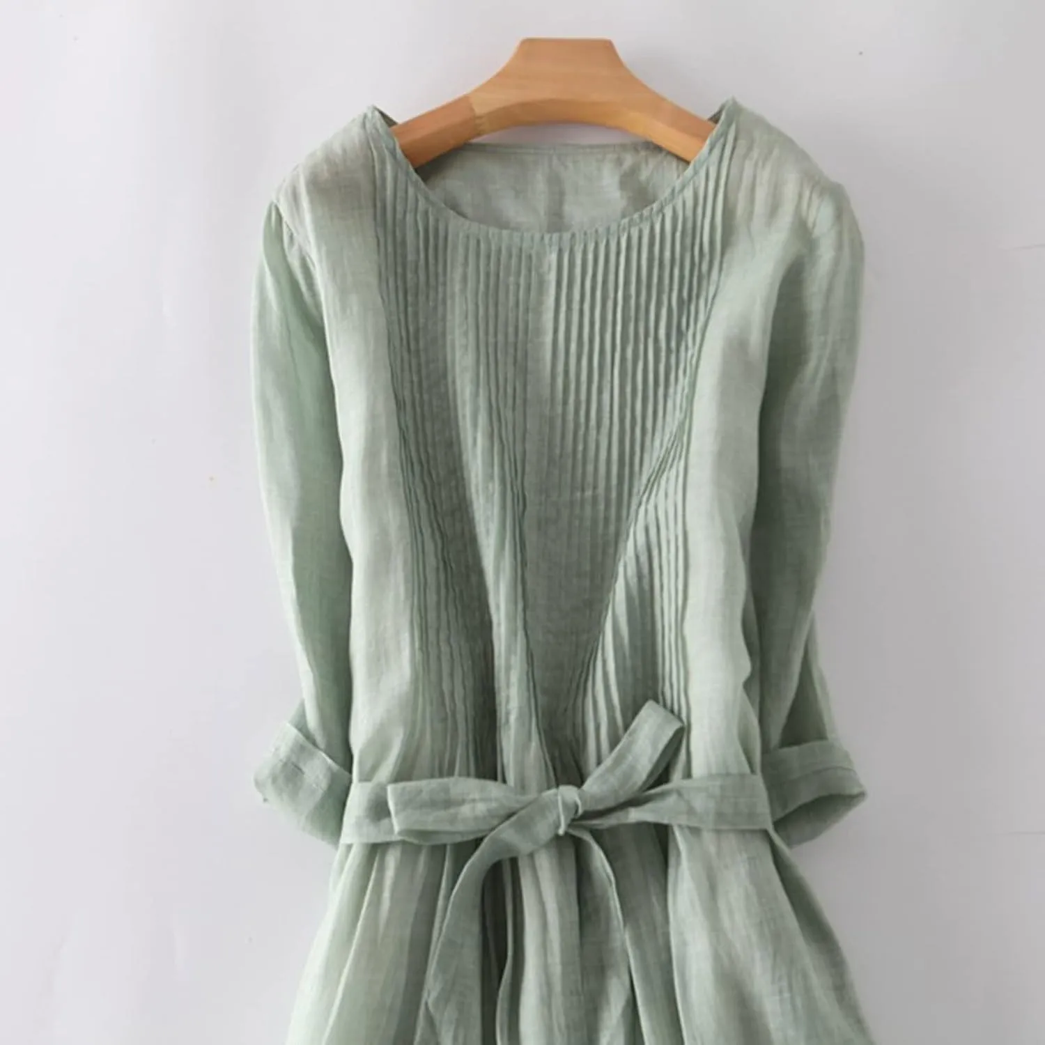 Sundresses for Women 2025 Crew Neck 3/4 Sleeve Summer Midi Dresses Tropical Holiday Beach Vacation Smocked Dress