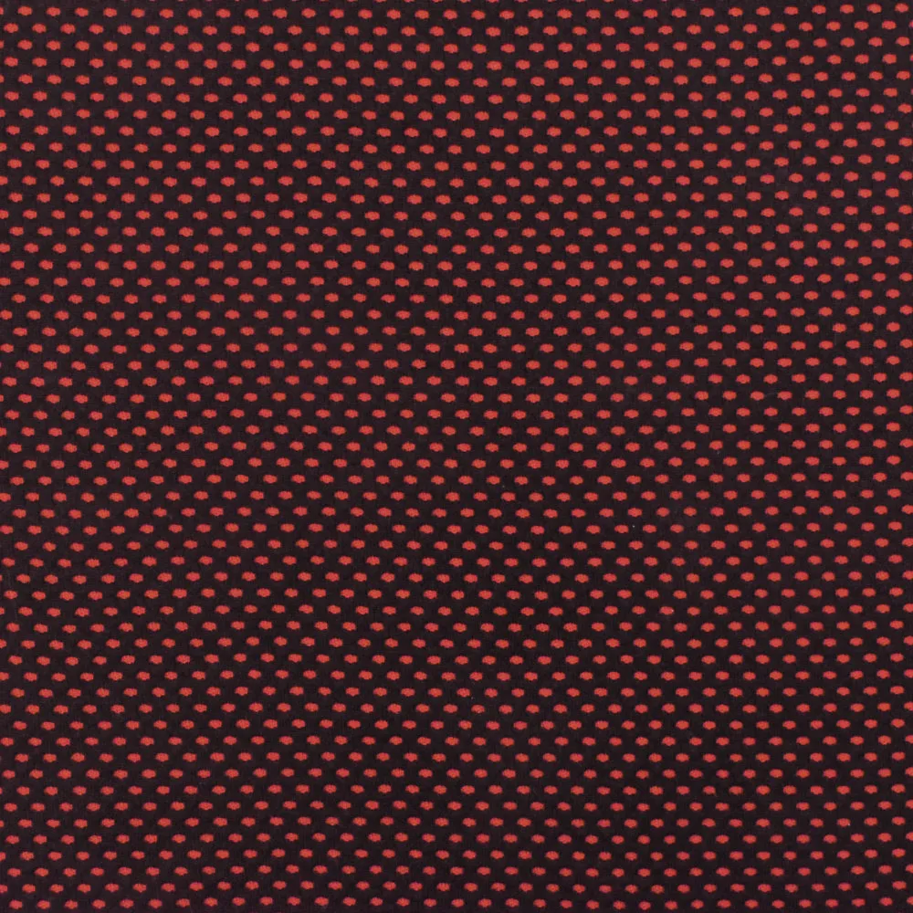 Sunset Orange-Black Mesh Stretch Double Knit Fabric