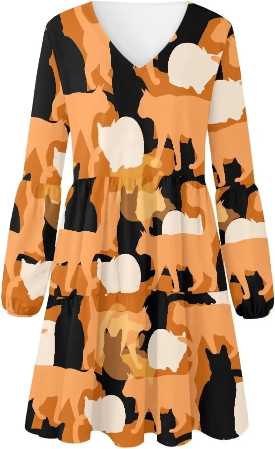 Suobstales Women Summer Tunic Dress V Neck Casual Loose Flowy Swing Shift Dresses Plus Size S-4XL
