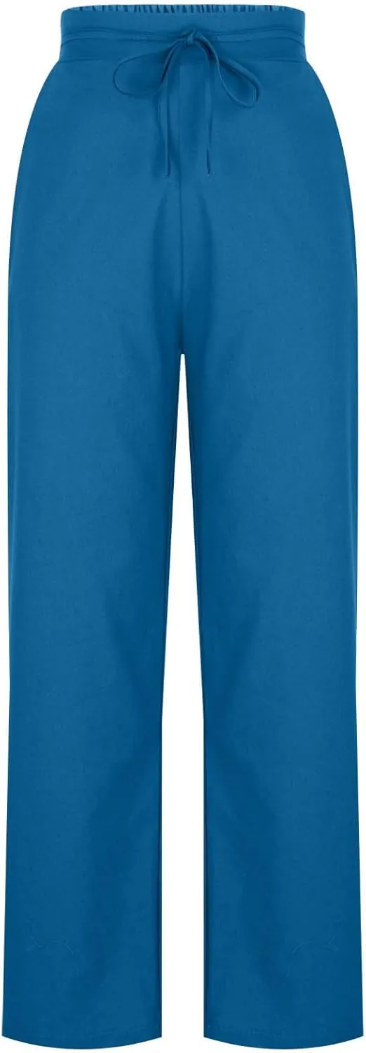 TARIENDY High Waist Wide Leg Pants for Women Women's Elastic Drawstring Trousers high Waist Cozy Outfits Beach Casual Pants