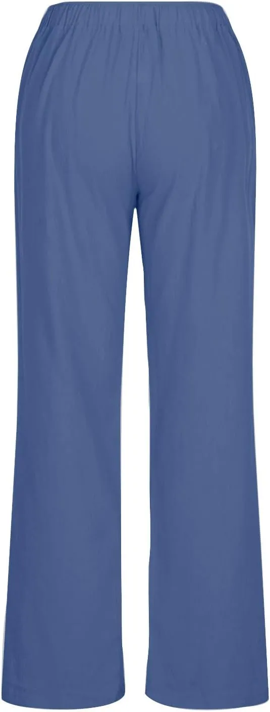 TARIENDY Wide Leg Casual Pants for Women Ladies Elastic Drawstring Cozy Outfits Casual Wide Leg Pants high Waisted Trousers