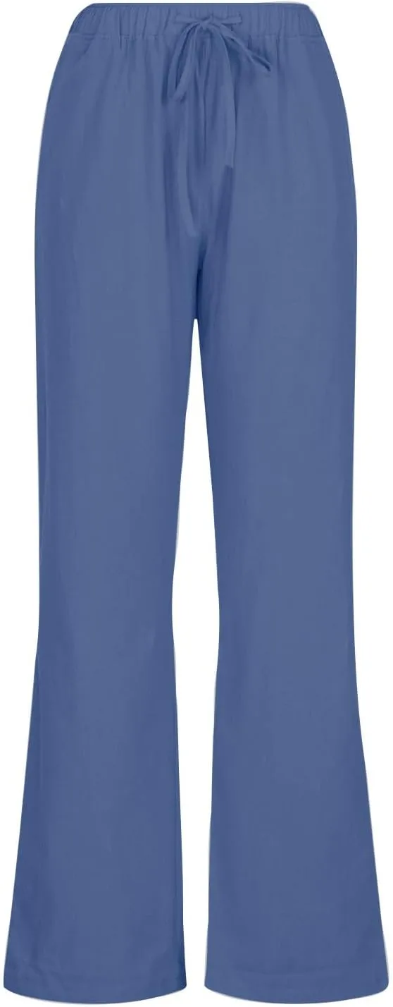 TARIENDY Wide Leg Casual Pants for Women Ladies Elastic Drawstring Cozy Outfits Casual Wide Leg Pants high Waisted Trousers