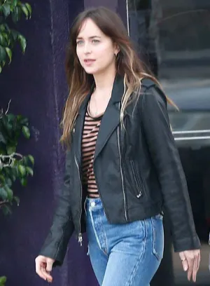 THE HIGH NOTE DAKOTA JOHNSON LEATHER JACKET