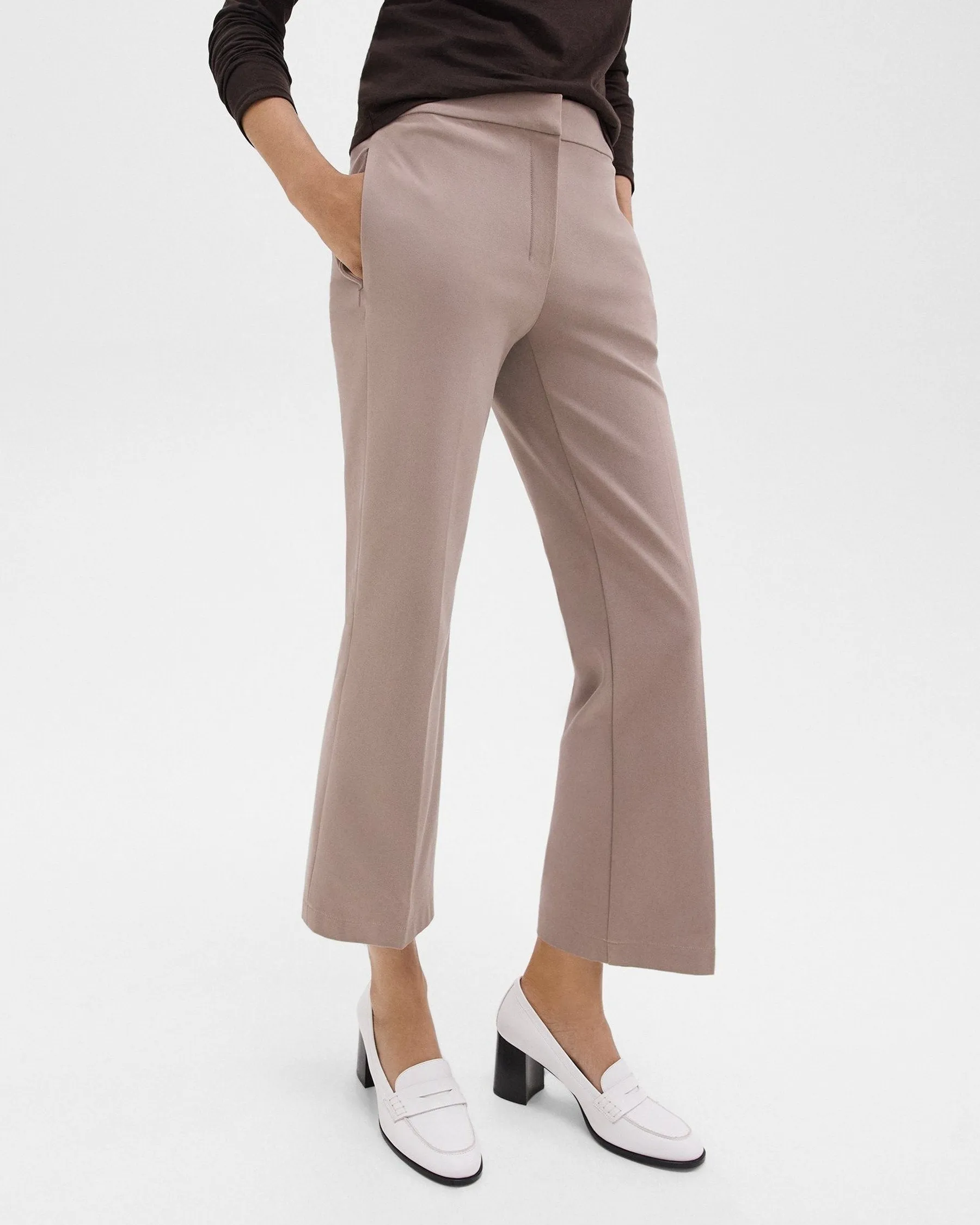 Theory Stretch Cotton Kick Pant - Cinder