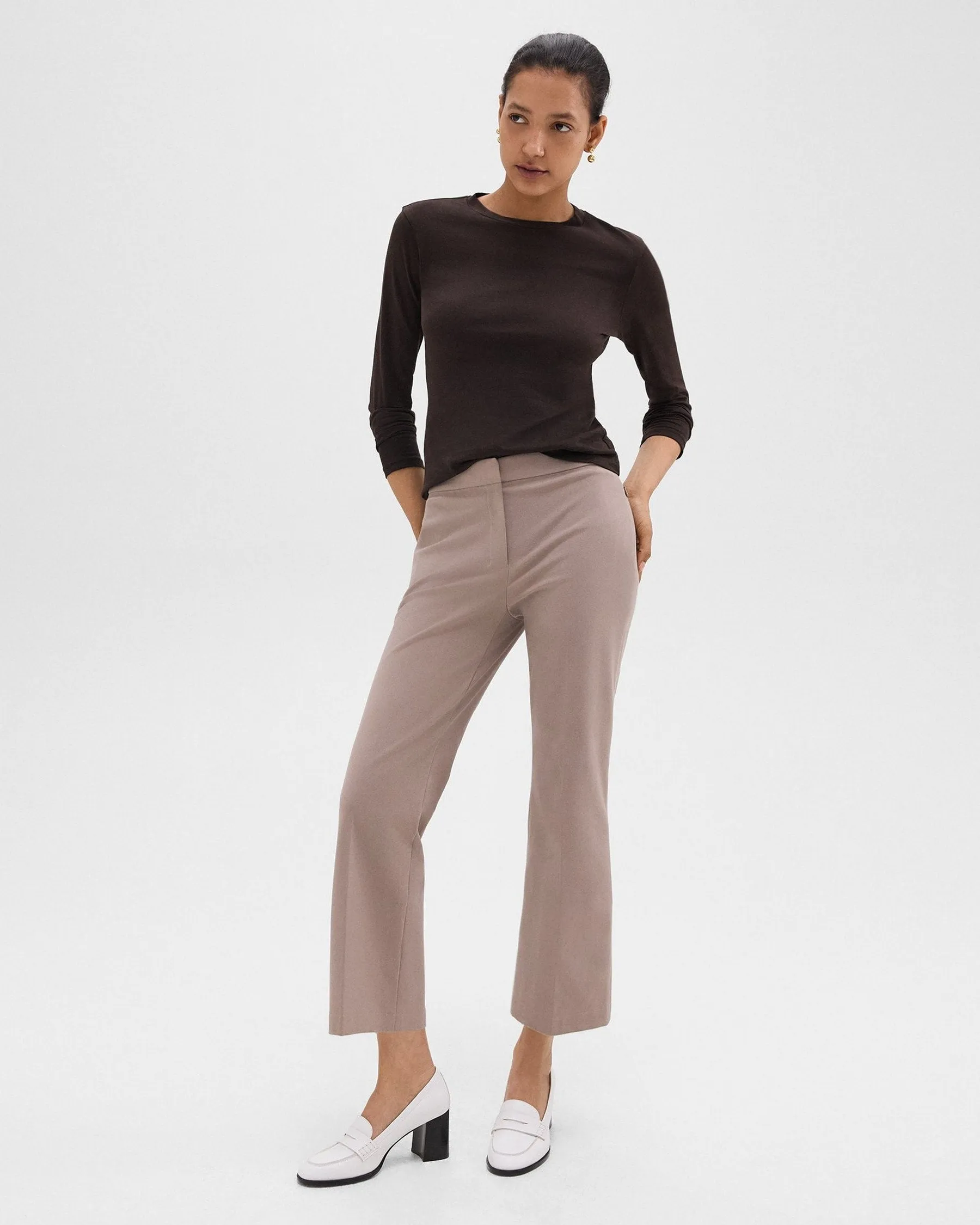 Theory Stretch Cotton Kick Pant - Cinder
