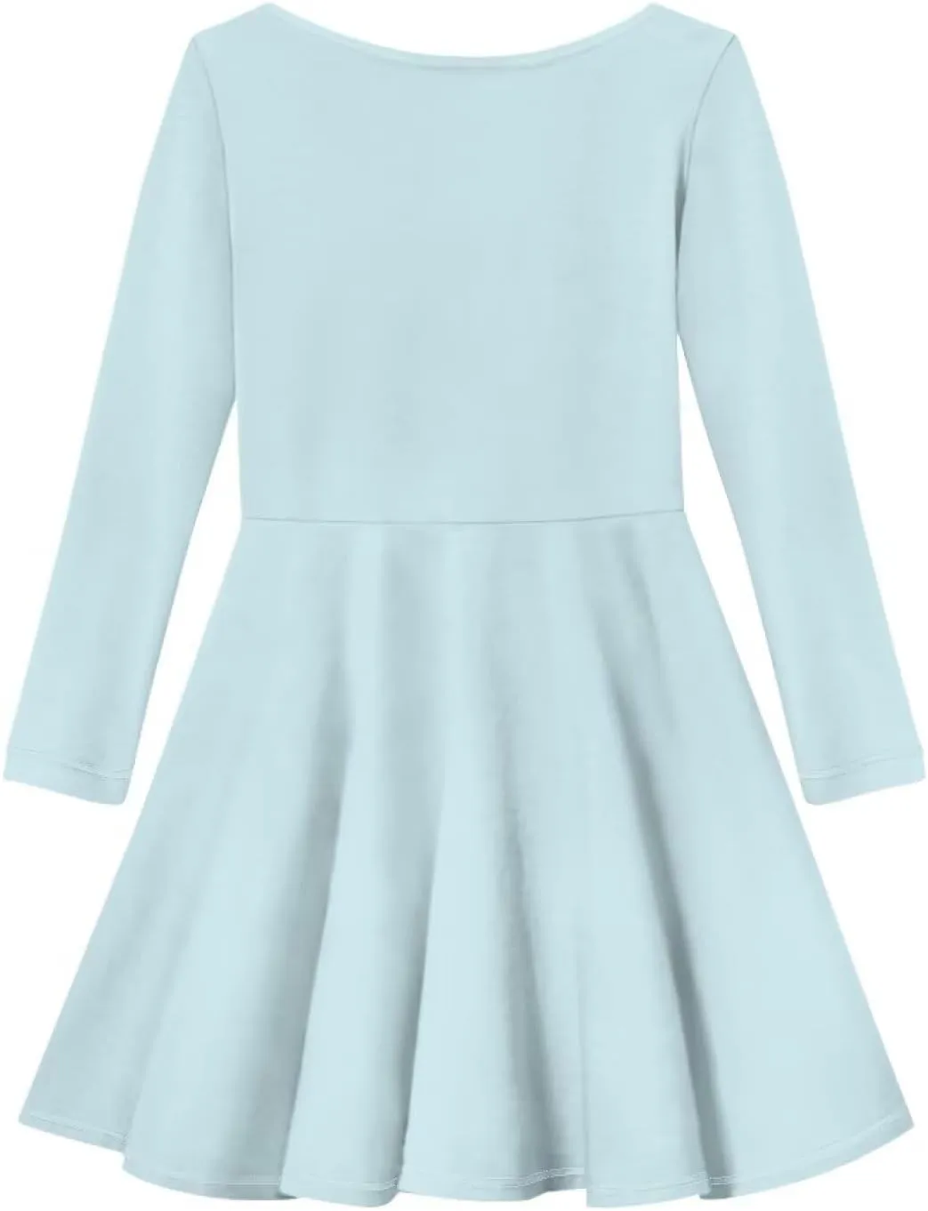 TODIYADDU Girl Dresses Skater Dress for Little Girls Trendy Midi Dresses with Long Sleeves Twirly A-Line Toddler Girl Clothes