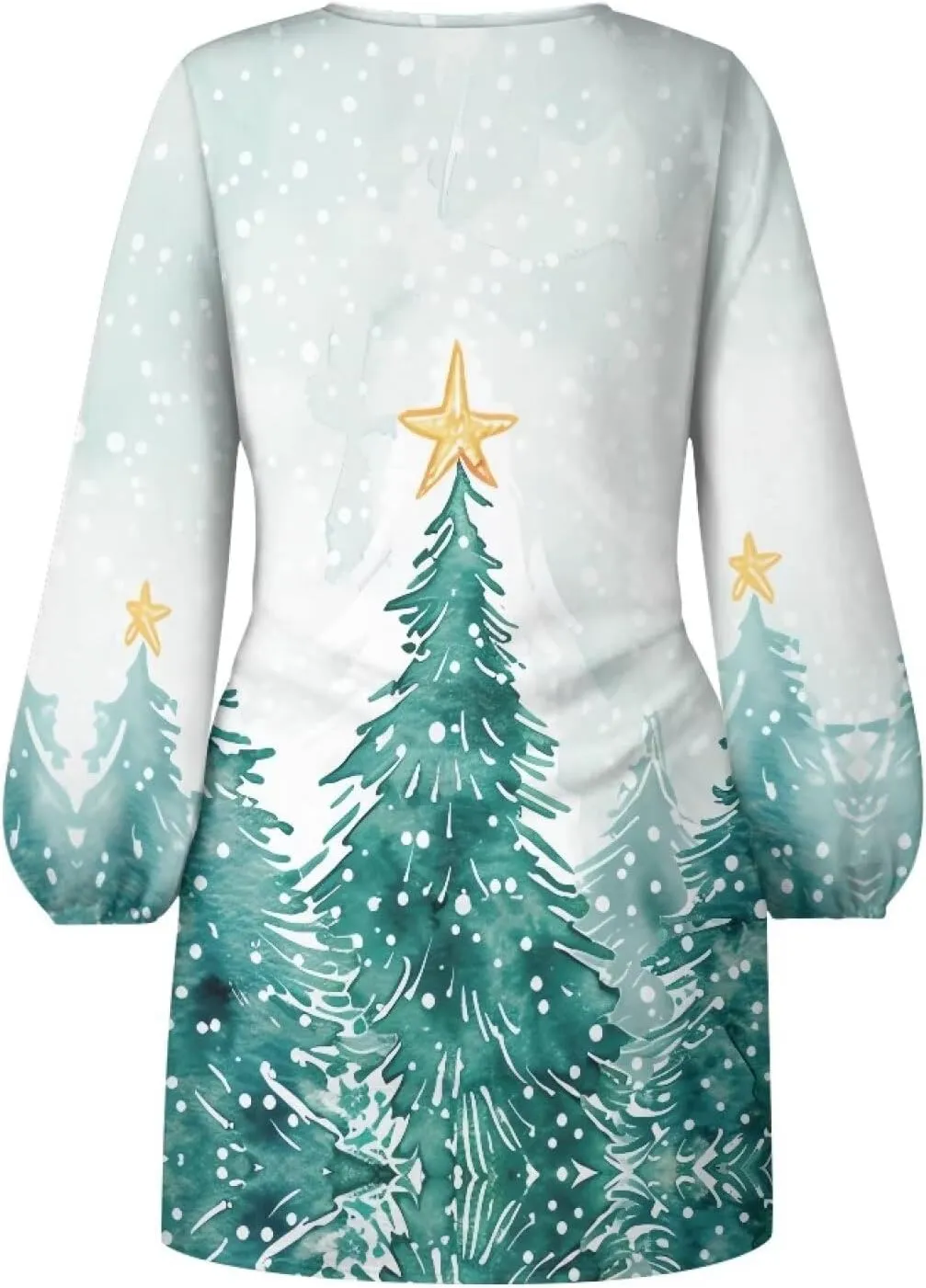 TODIYADDU Womens Casual Fall Dresses Novelty Midi Dresses with Belt Long Lantern Sleeve Crewneck Tie Waist Mini Dress, XL