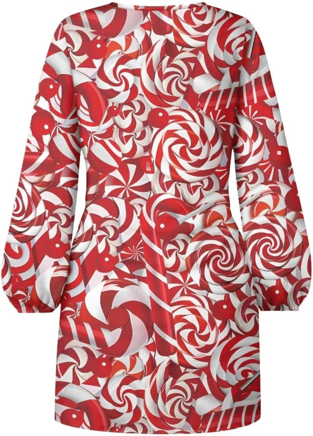 TODIYADDU Womens Casual Fall Dresses Novelty Midi Dresses with Belt Long Lantern Sleeve Crewneck Tie Waist Mini Dress, XL
