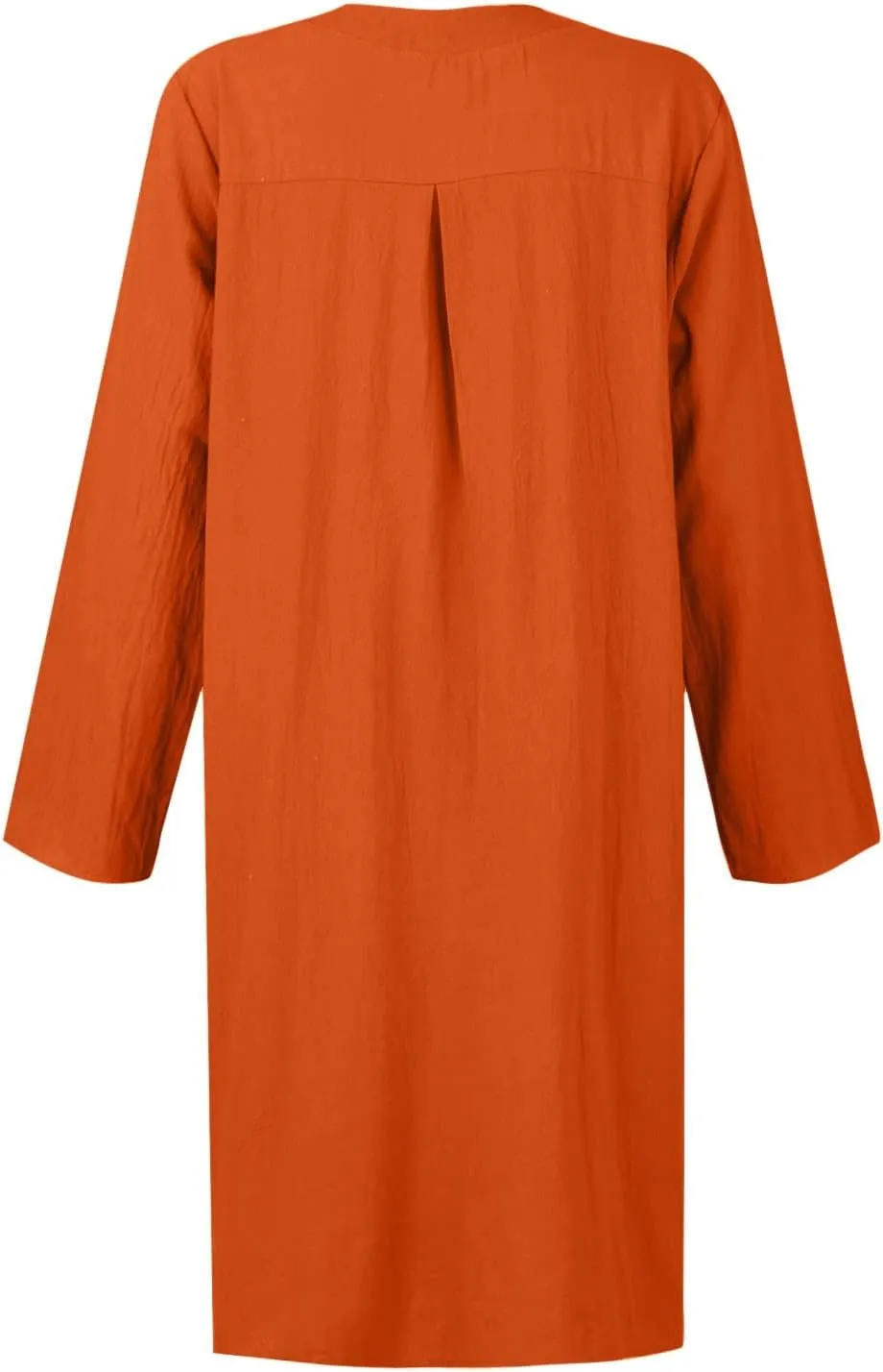 Tshirt Dress Women, Button Up Shirt Dresses with Pockets Round Neck Linen 2024 Oversized Dress, S,5XL