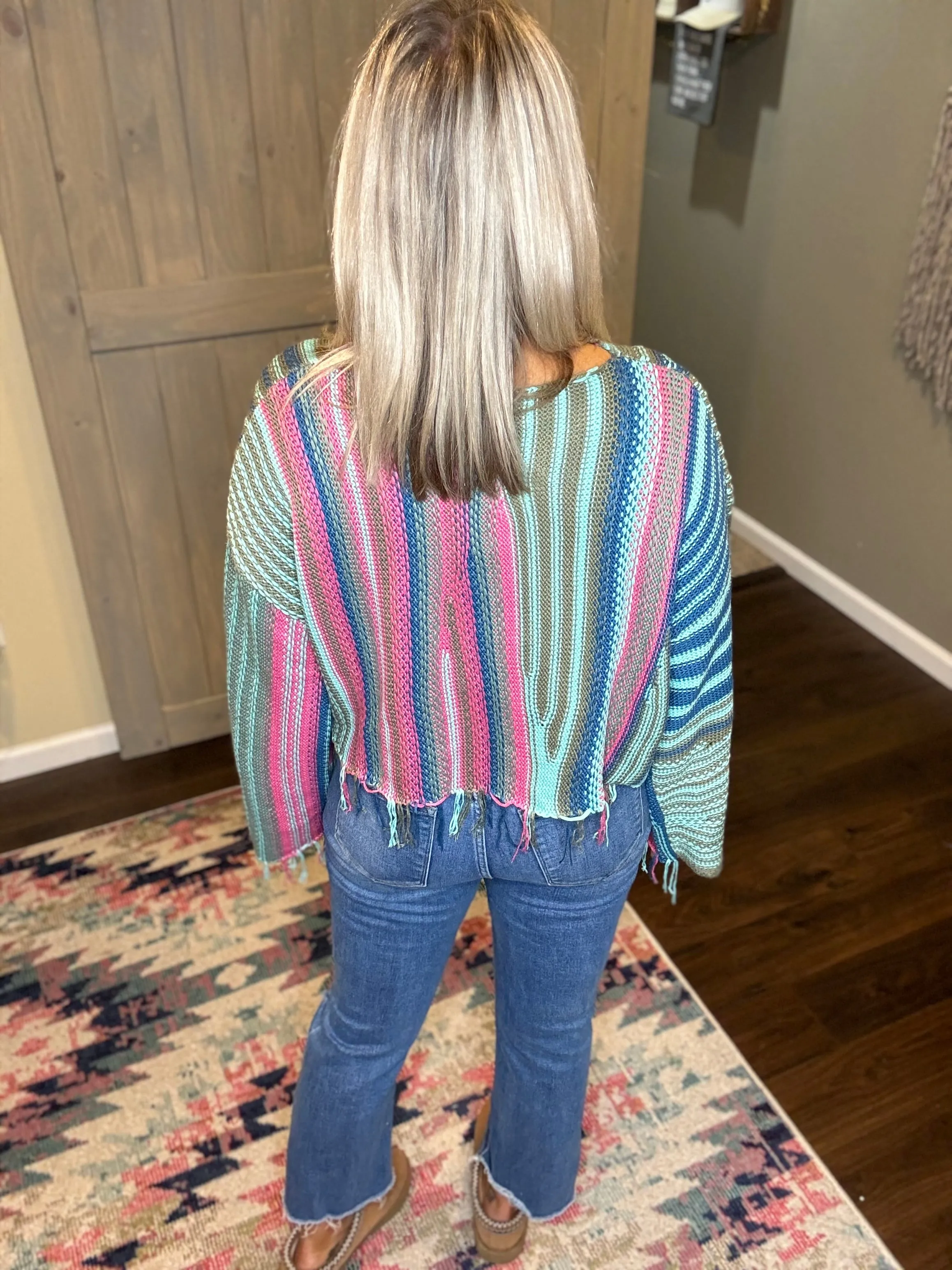 Turquoise Boho Sweater