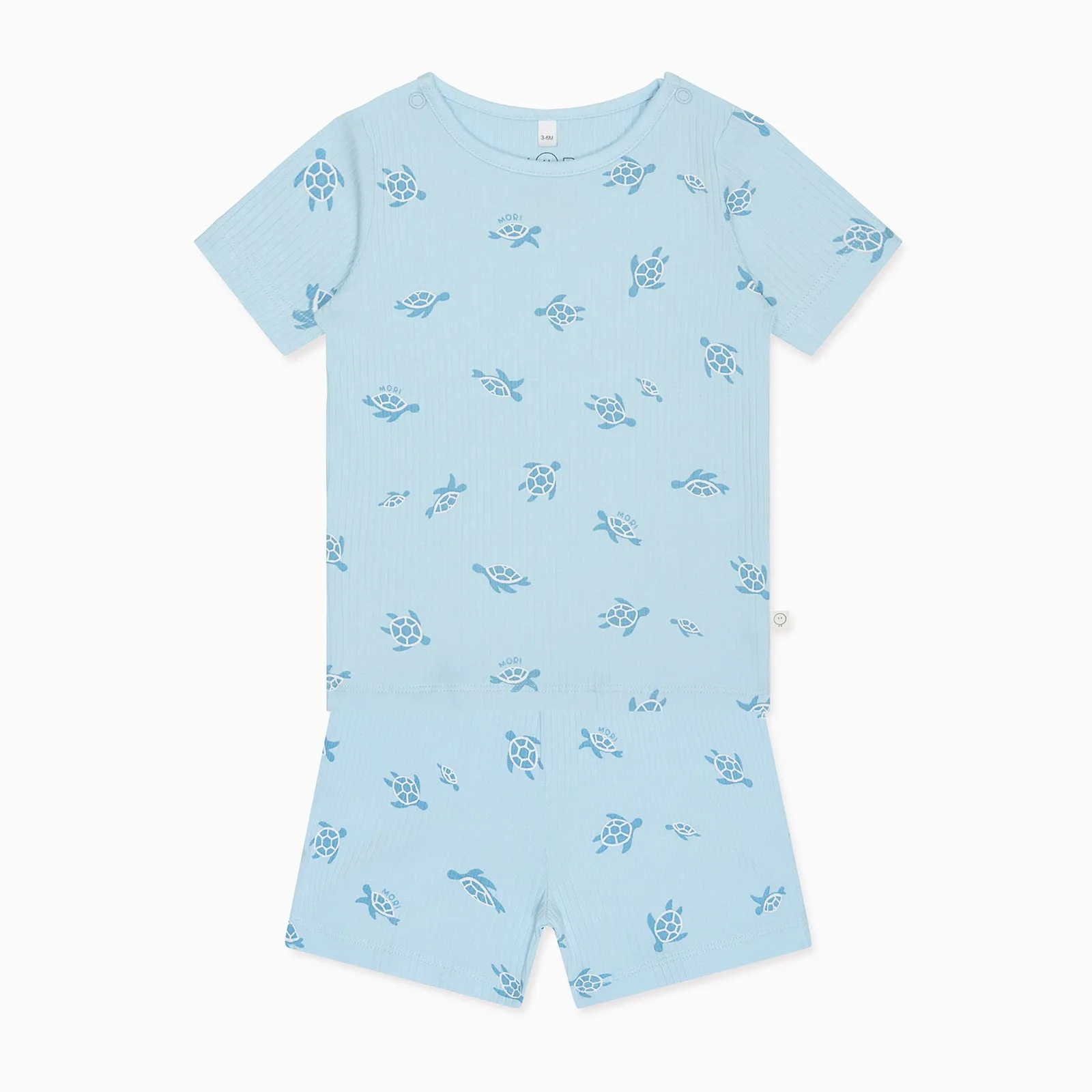 Turtles Ribbed & Little Fish Summer Pajama Set 2 Pack