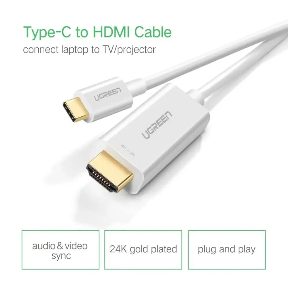 Ugreen 1.5m USB Type C Male To HDMI Male Cable With ABS Case 4k@30Hz (30841)