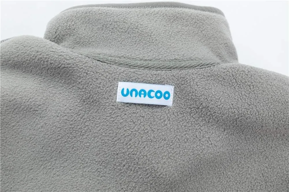 UNACOO Kids Boy's and Girl's Neck-Zip Warm and Cozy Polar Fleece Jacket with Hight Collar (Age 3-12 Years)