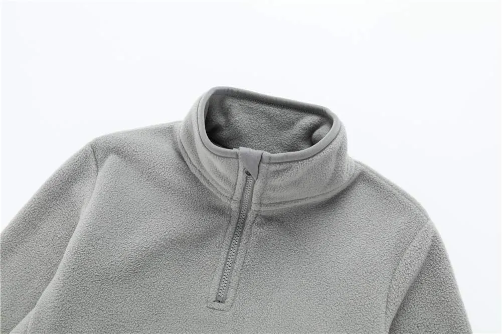 UNACOO Kids Boy's and Girl's Neck-Zip Warm and Cozy Polar Fleece Jacket with Hight Collar (Age 3-12 Years)