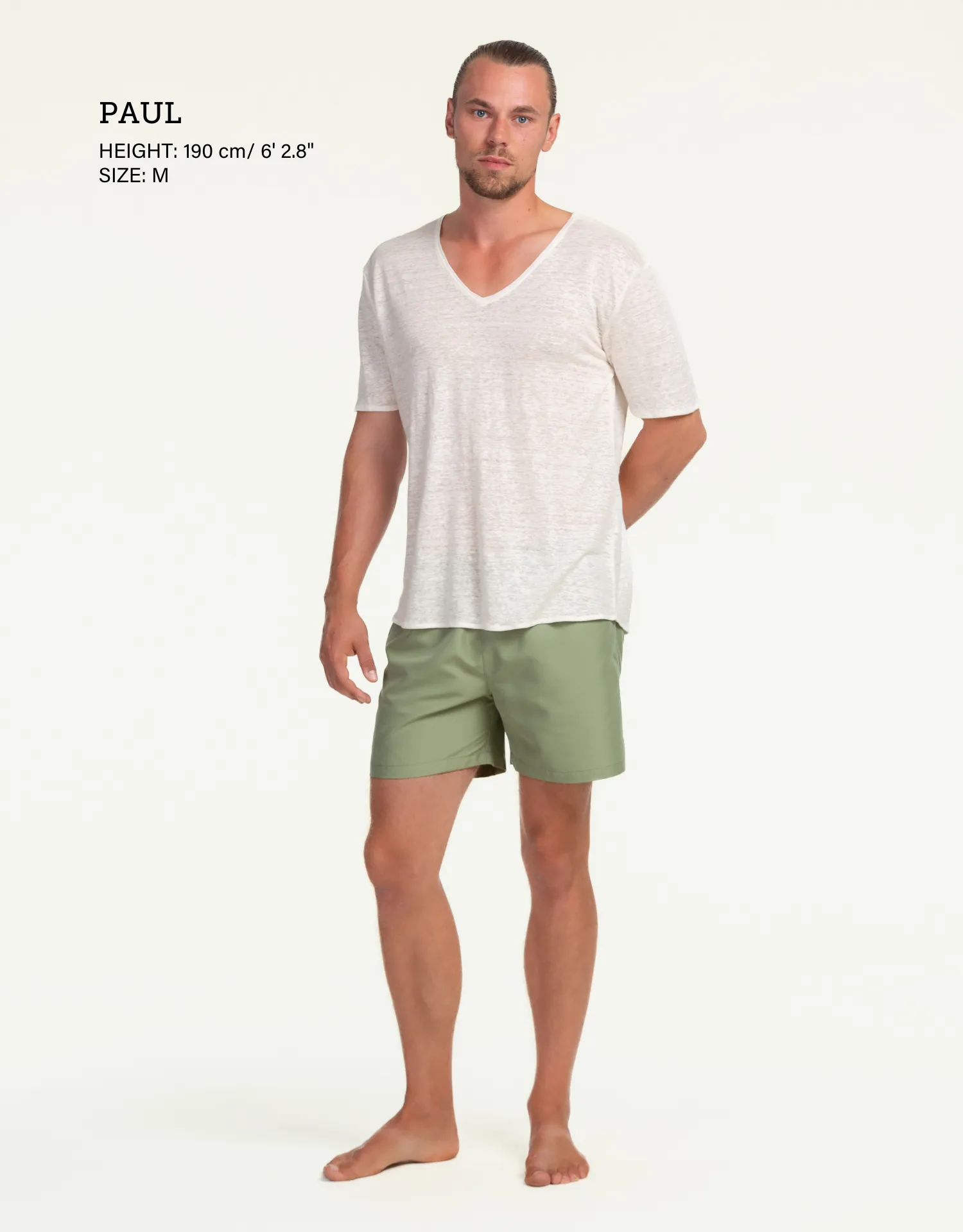 V-NECK LINEN BLANC