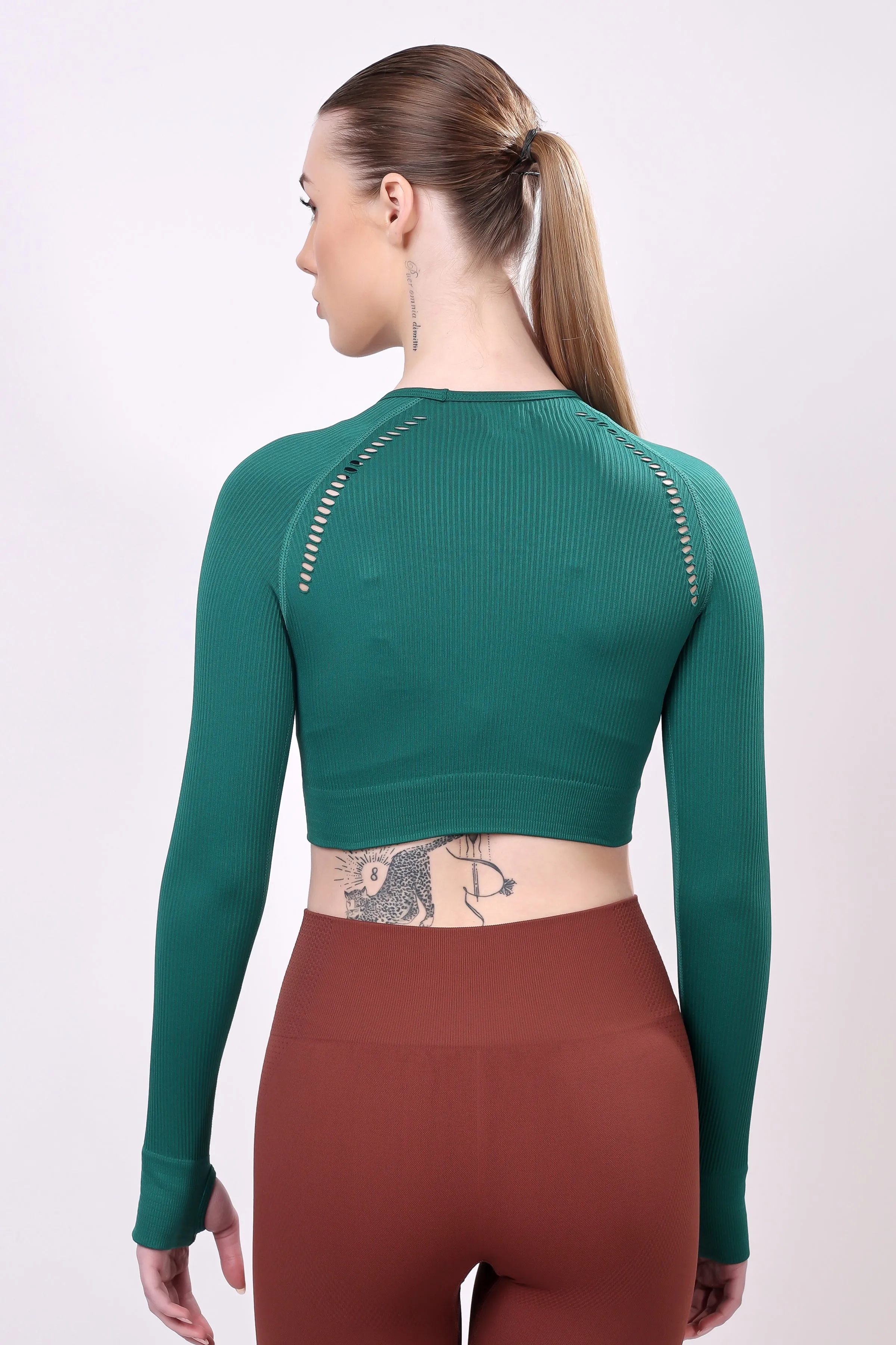 Verde Elegance Ribbed Top - Green