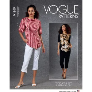 Vogue Pattern V1805 Misses' Tops & Pants