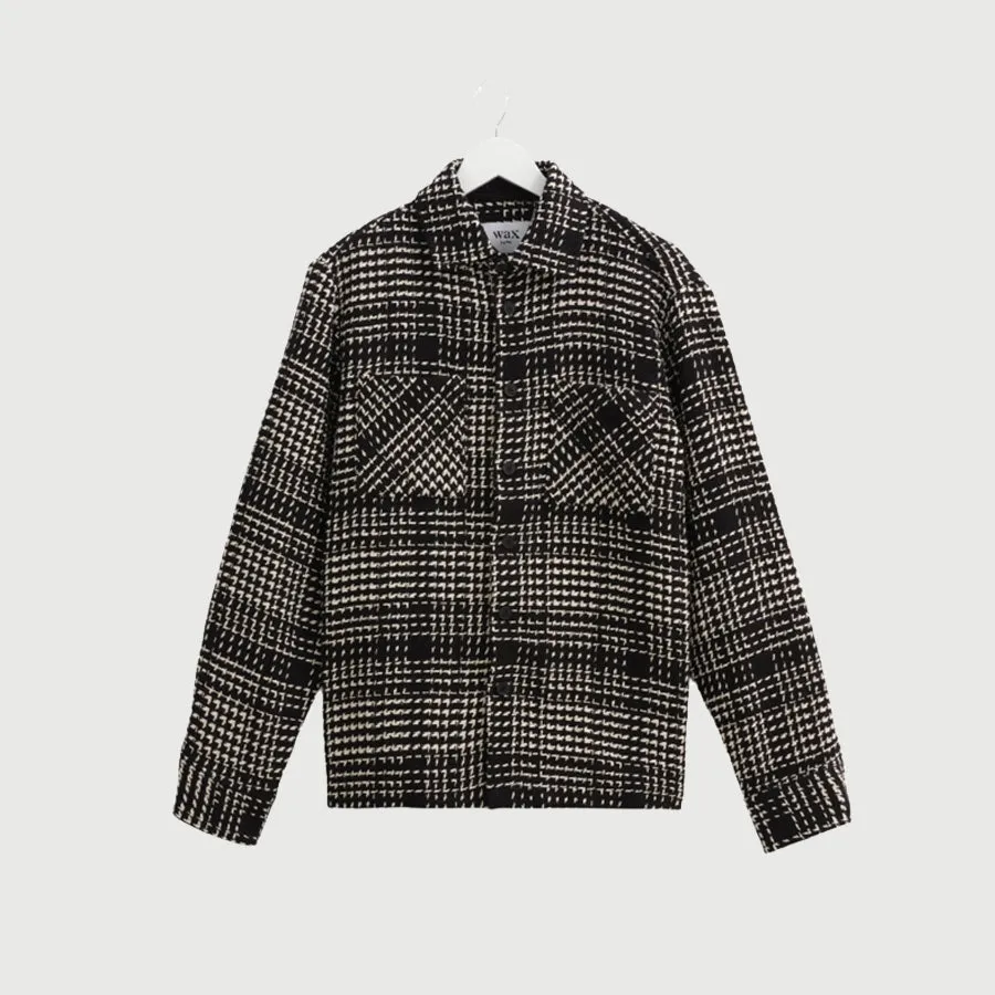 Wax London Whiting Overshirt - 'Twin Weave Black'