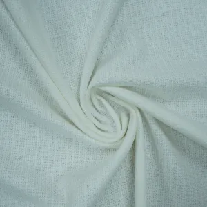 White Abstract Texture Threaded Tweed Boucle
