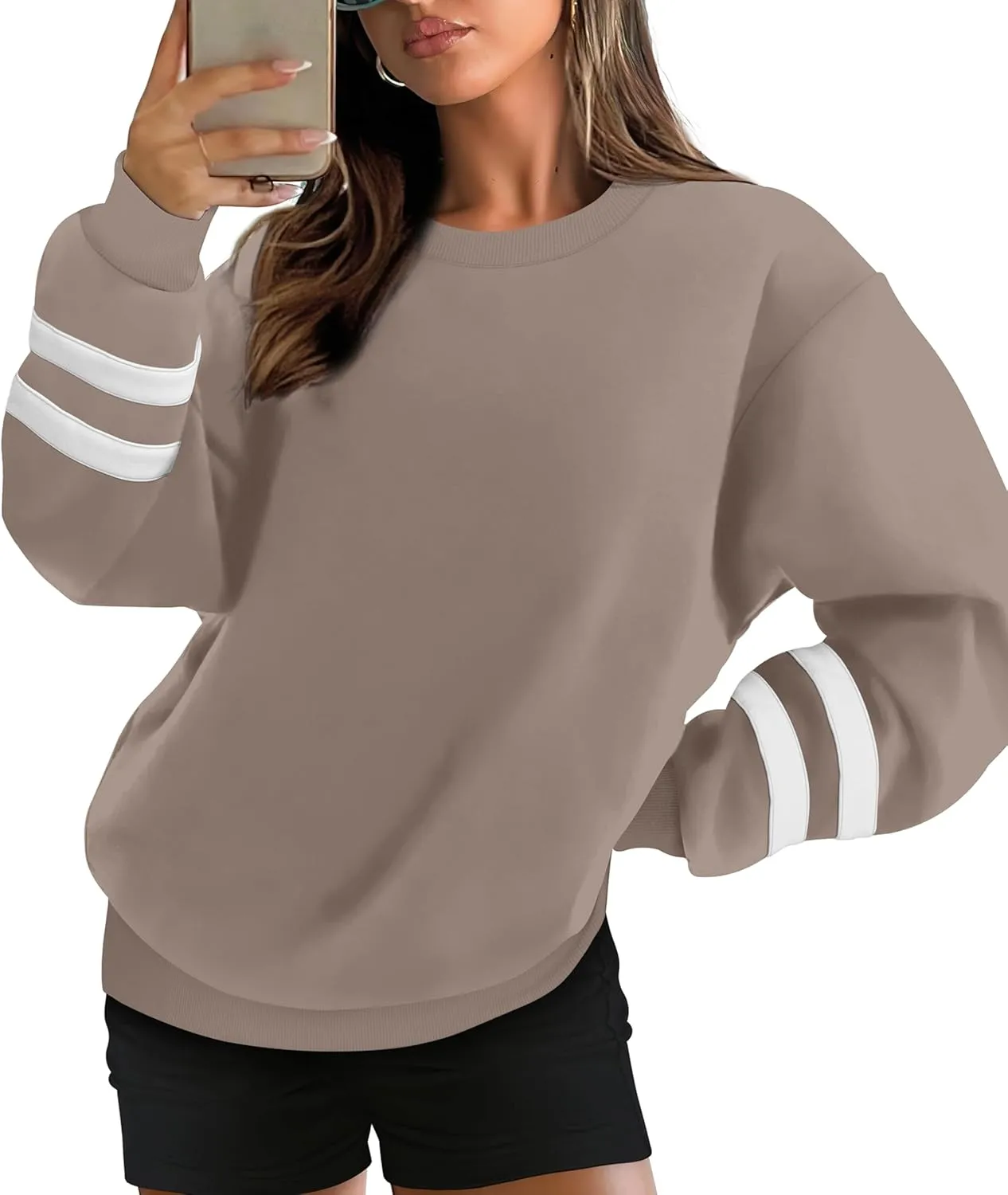 WIHOLL Womens Oversized Sweatshirts Long Sleeve Tops Fall Winter Clothes Crewneck Cozy Outfits Pullover 2024 Fashion