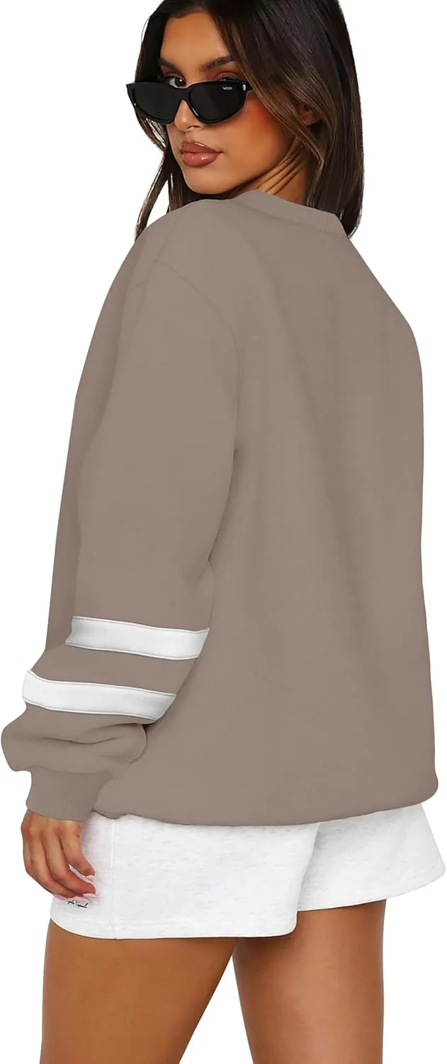 WIHOLL Womens Oversized Sweatshirts Long Sleeve Tops Fall Winter Clothes Crewneck Cozy Outfits Pullover 2024 Fashion