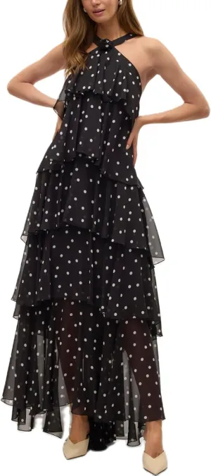 Women Backless Summer Dresses Ruffle Tiered Layed Chiffon Dresses Flowy Swing Floral Maxi Dress Beach Sundress
