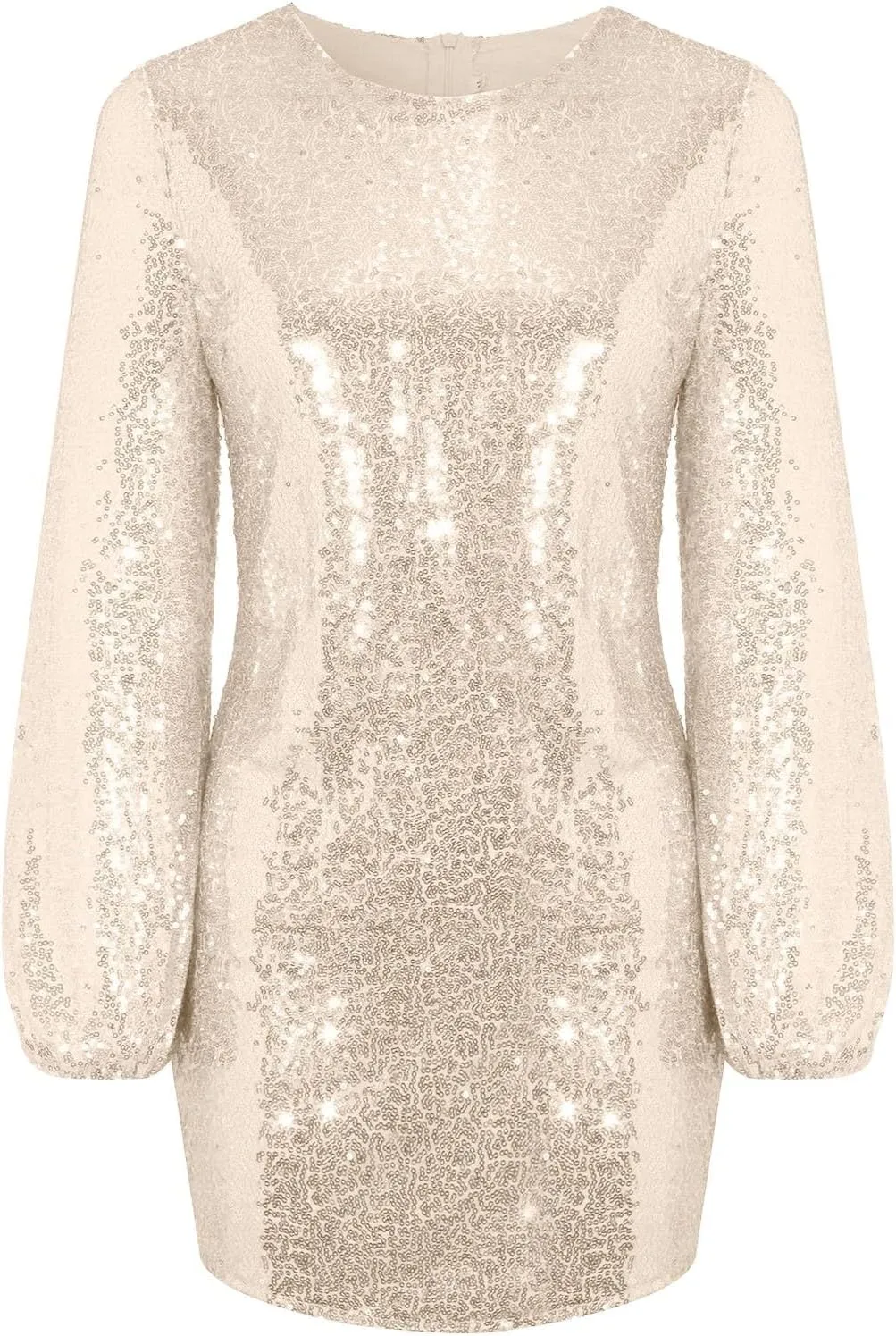 Women Sexy Sequin Dresses V Neck Mesh Long Sleeve Bodycon Dress 2023 Trendy Party Night Out Club Midi Dresses