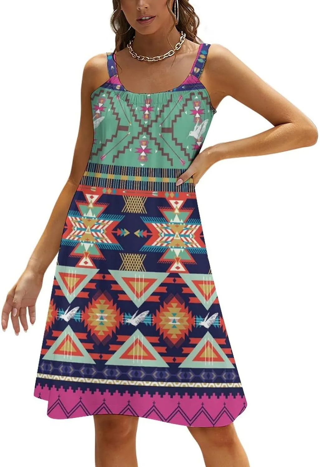 Women Summer Casual Swing T-Shirt Dresses Beach Cover Up Loose Dress Sling Dress
