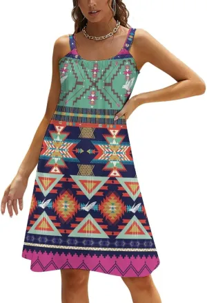 Women Summer Casual Swing T-Shirt Dresses Beach Cover Up Loose Dress Sling Dress