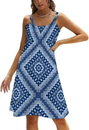 Women Summer Casual Swing T-Shirt Dresses Beach Cover Up Loose Dress Sling Dress