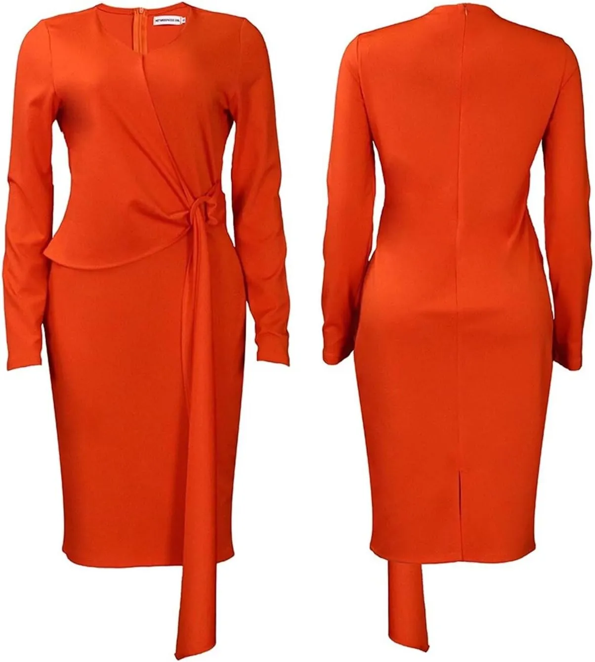 Women's Bodycon Pencil Dress for Cocktail Party Long Sleeve Elegant Midi Dresses Fitted Vintage Church Dresses