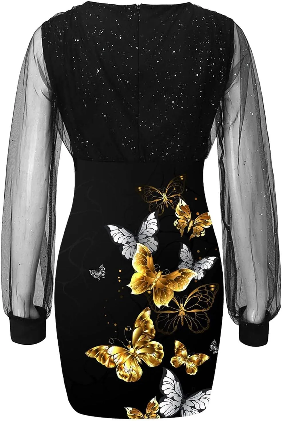 Women's Long Sleeve Dress Casual Fall Dress V-Neck Print Sexy Mini Dress