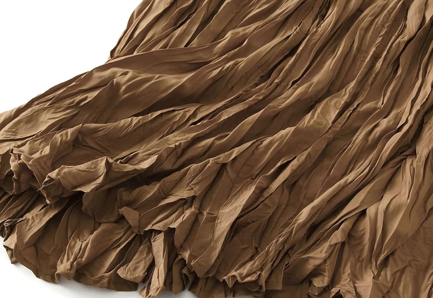 Women's Pleated A-Line Skirt with Elastic Waist Flowing Wrinkled Elegant Midi Skirt for Casual and Formal Occasions