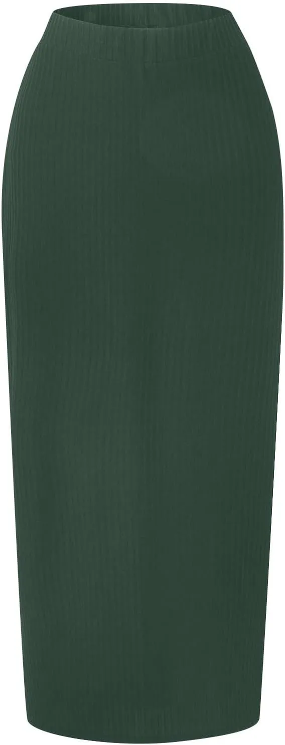 Womens Skirts Midi Length,Fashion Button Slit A-line Hip-Covering Mid-Waist Skirt Slim Elegant Flowing Skirts 2024