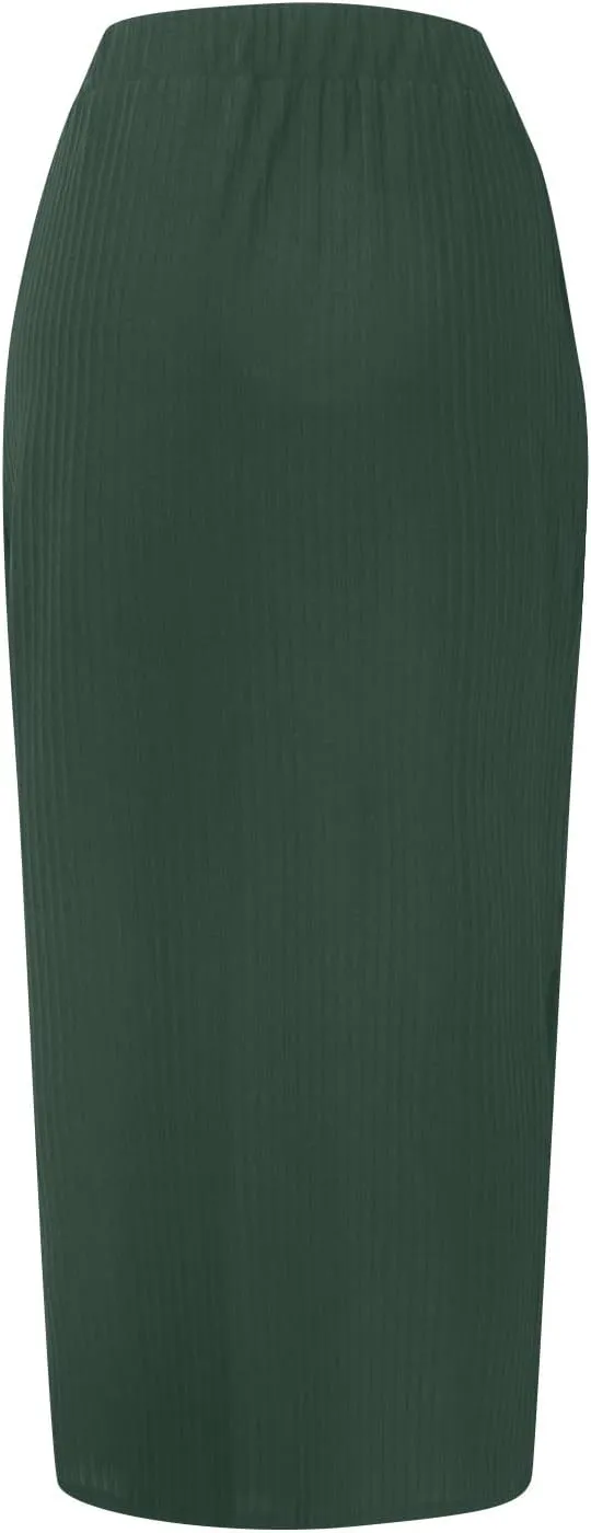 Womens Skirts Midi Length,Fashion Button Slit A-line Hip-Covering Mid-Waist Skirt Slim Elegant Flowing Skirts 2024