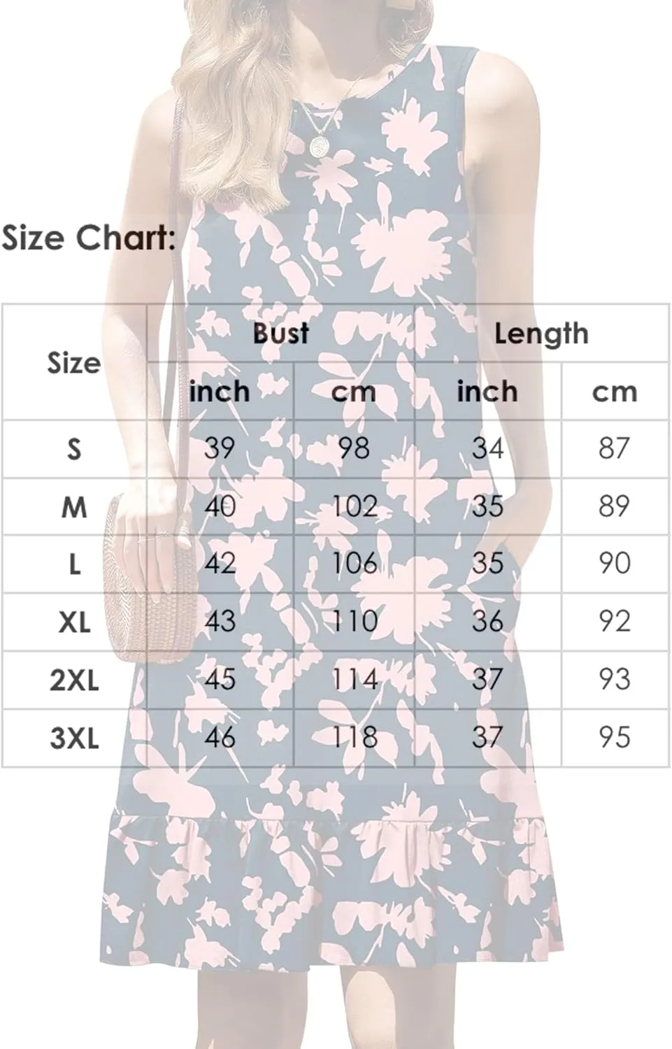 Women's Sleeveless Ruffle Hem Round Neck Mini Dress Casual Boho Flowy Shift Dresses with Pockets Beach Vacation Sundress