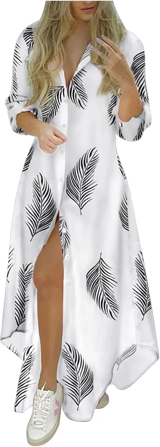 Women's Summer Dresses Holiday Style Feminino Print Casual Plus Size Dress, S