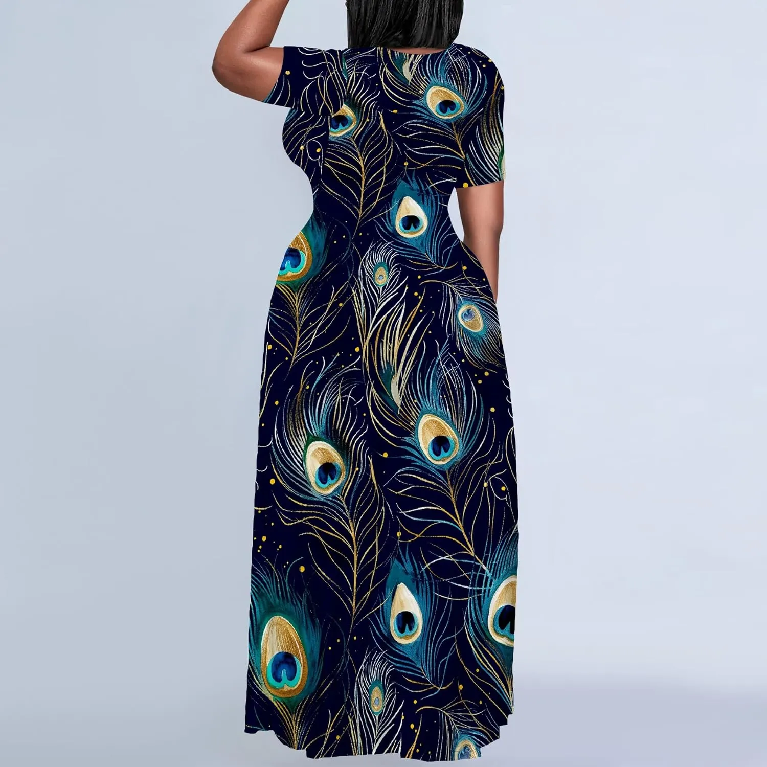 Women's Summer Oversized Maxi Dresses Casual Floral Short Sleeve Dresses Holiday Trend Beach Sundresses