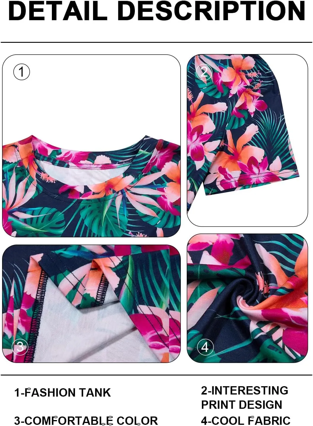 Women's Summer Short Sleeve Dresses Beach Casual Hawaiian Dresses Flower Graphic Tropical Vacation Sundress Tops